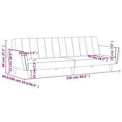 Schlafsofa 2-Sitzer Schwarz Stoff