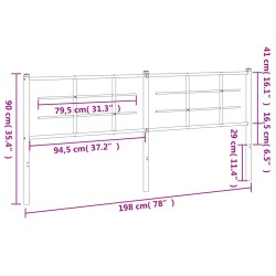 Kopfteil Metall Schwarz 193 cm