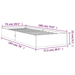 Massivholzbett ohne Matratze Wachsbraun 75x190 cm Kiefernholz