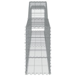 Gabionen mit Hochbogen 3 Stk. 400x30x60/80 cm Verzinktes Eisen