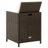 Garten-Essstühle mit Kissen 4 Stk. Braun Poly Rattan