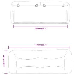 Kopfteil-Kissen Creme 140 cm Stoff