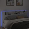 LED-Kopfteil mit Ablagen Weiß 220x16,5x103,5 cm