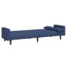 Schlafsofa 2-Sitzer mit 2 Kissen Blau Stoff