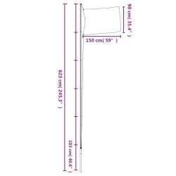 Europaflagge mit Mast 6,23 m Aluminium