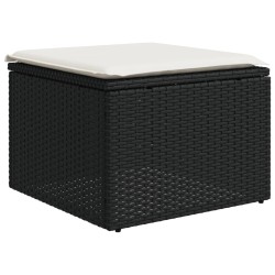 5-tlg. Garten-Sofagarnitur mit Kissen Schwarz Poly Rattan