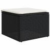 8-tlg. Garten-Sofagarnitur mit Kissen Schwarz Poly Rattan