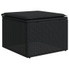 9-tlg. Garten-Sofagarnitur mit Kissen Schwarz Poly Rattan