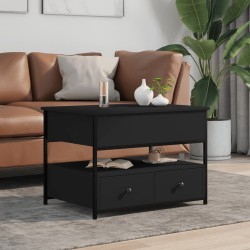 Couchtisch Schwarz 70x50x50 cm Holzwerkstoff und Metall