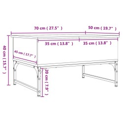 Couchtisch Grau Sonoma 70x50x40 cm Holzwerkstoff und Metall