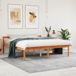 Seniorenbett Wachsbraun 150x200 cm Massivholz Kiefer