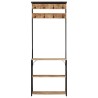 Garderobe mit Schuhablage 68x30x182cm Raues Massivholz Mango