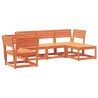 5-tlg. Garten-Lounge-Set Wachsbraun Massivholz Kiefer