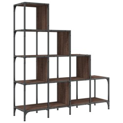 Bücherregal Braun Eiche-Optik 122x30x132cm Holzwerkstoff Metall