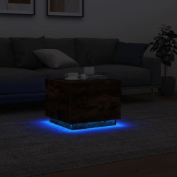 Couchtisch mit LED-Leuchten Räuchereiche 50x50x40 cm