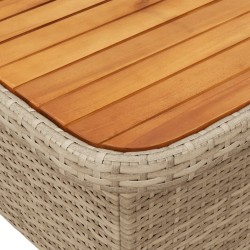 2-tlg. Garten-Essgruppe mit Kissen Beige Poly Rattan