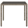 Gartentisch mit Glasplatte Grau 90x90x75 cm Poly Rattan