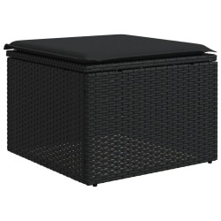 7-tlg. Garten-Sofagarnitur mit Kissen Schwarz Poly Rattan