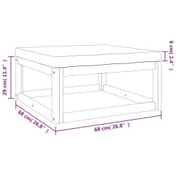 6-tlg. Garten-Lounge-Set mit Grünen Kissen Massivholz