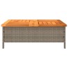 Gartentisch Grau 70x70x25 cm Rattan und Akazienholz