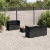 6-tlg. Garten-Sofagarnitur mit Kissen Schwarz Poly Rattan