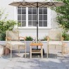 3-tlg. Bistro-Set mit Kissen Beige Poly Rattan Akazienholz