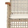 4-tlg. Garten-Lounge-Set mit Kissen Beige Poly Rattan