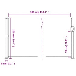 Seitenmarkise Ausziehbar Anthrazit 100x300 cm