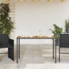 Gartentisch mit Akazienholz-Platte 115x54x74 cm Poly Rattan