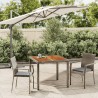 3-tlg. Garten-Essgruppe mit Kissen Grau Poly Rattan