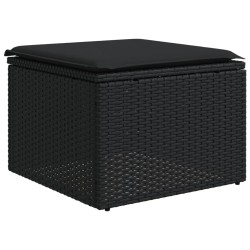 4-tlg. Garten-Sofagarnitur mit Kissen Schwarz Poly Rattan