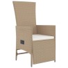 9-tlg. Garten-Essgruppe mit Kissen Beige Poly Rattan