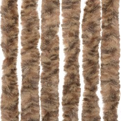 Fliegenvorhang Beige und Dunkelbraun 90x200 cm Chenille