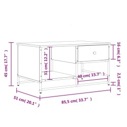 Couchtisch Braun Eichen-Optik 85,5x51x45 cm Holzwerkstoff