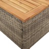 Gartentisch Grau 45x45x37 cm Poly Rattan Akazienholz