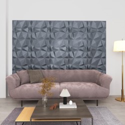 3D-Wandpaneele 12 Stk. 50x50 cm Diamant Grau 3 m²