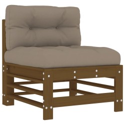 10-tlg. Garten-Lounge-Set mit Kissen Honigbraun Massivholz