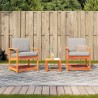 3-tlg. Garten-Lounge-Set Wachsbraun Massivholz Kiefer