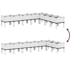 Pflanzkasten mit Beinen Weiß 200x160x42 cm PP