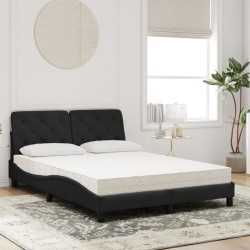 Bett mit Matratze Schwarz 140x190 cm Samt