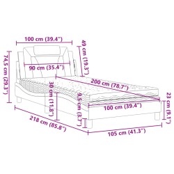 Bett mit Matratze Cappuccino-Braun 100x200 cm Kunstleder