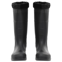 Gummistiefel mit Herausnehmbarem Innenfutter Schwarz Gr. 45 PVC