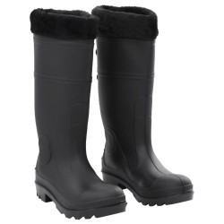 Gummistiefel mit Herausnehmbarem Innenfutter Schwarz Gr. 40 PVC