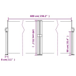 Seitenmarkise Ausziehbar Creme 140x600 cm