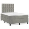 Boxspringbett mit Matratze Hellgrau 120x190 cm Samt