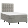 Boxspringbett mit Matratze Hellgrau 120x190 cm Samt