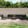 8-tlg. Garten-Lounge-Set mit Kissen Anthrazit Stahl