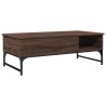 Couchtisch Braun Eichen-Optik 100x50x35 cm Holzwerkstoff Metall