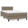 Boxspringbett mit Matratze & LED Taupe 120x190 cm Stoff