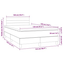 Boxspringbett mit Matratze & LED Taupe 120x190 cm Stoff